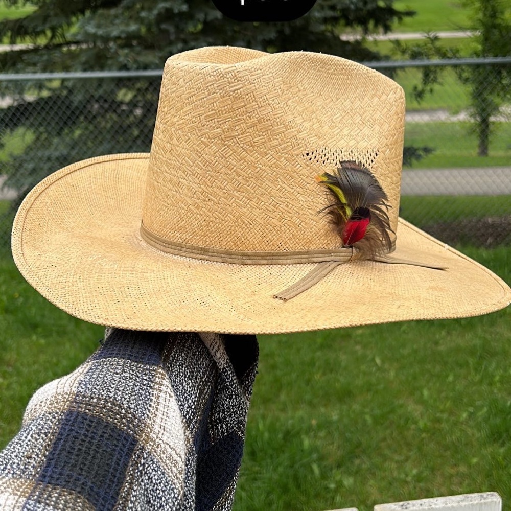 Vintage straw cowboy hat